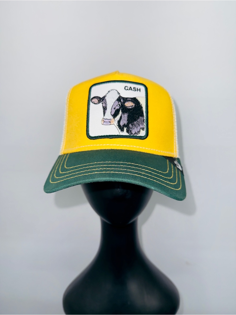 Goorin Bros Hat Cap Snap Back The Farm Cash Cow Green Yellow Mesh Trucker Mens